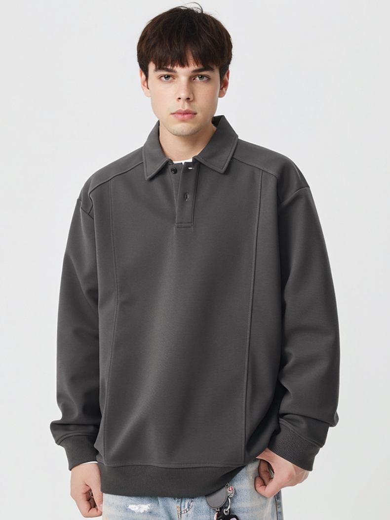 Stereo Segmentation Deconstruction Lapel Polo Shirt