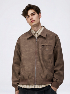 Vestes rétro en PU vieilli