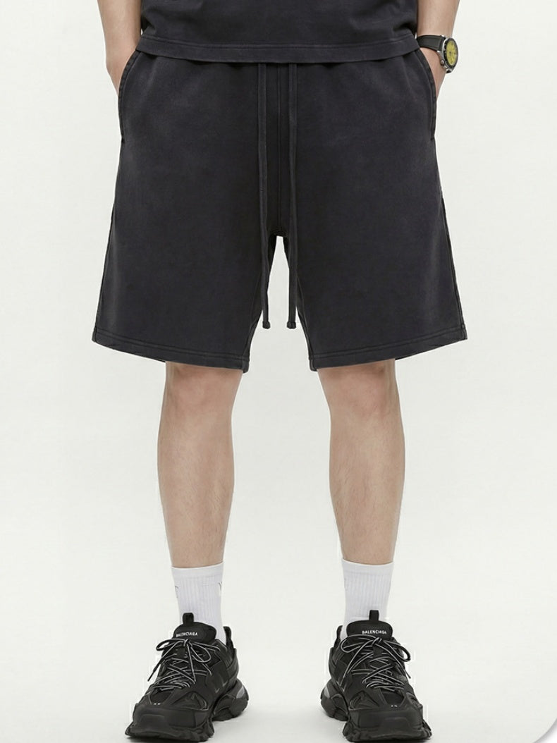 Leisure Washing Water Fade Loose-fit Five Points Shorts