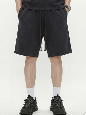 Leisure Washing Water Fade Loose-fit Five Points Shorts