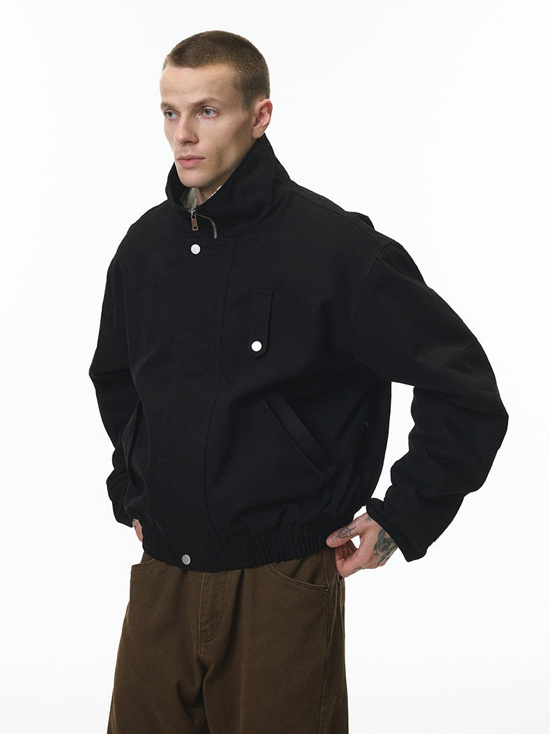 Removable Lapel Plush Contrasting Colors Jackets Coat