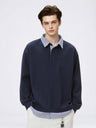 Layered-look Stripes Patchwork Color-blocked Sweatshirts&Hoodies
