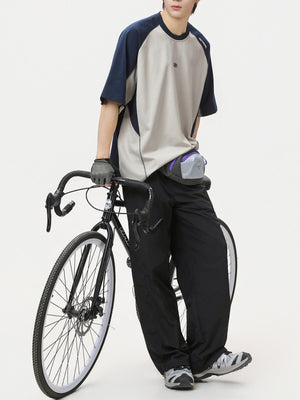 【EXPÉDITION NORMALE】T-shirts brodés patchwork color-block