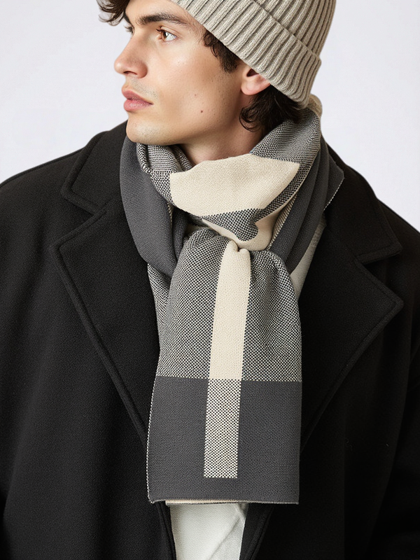 Thermoschal für Herren, dick, winddicht, wärmt den Hals bei Kälte