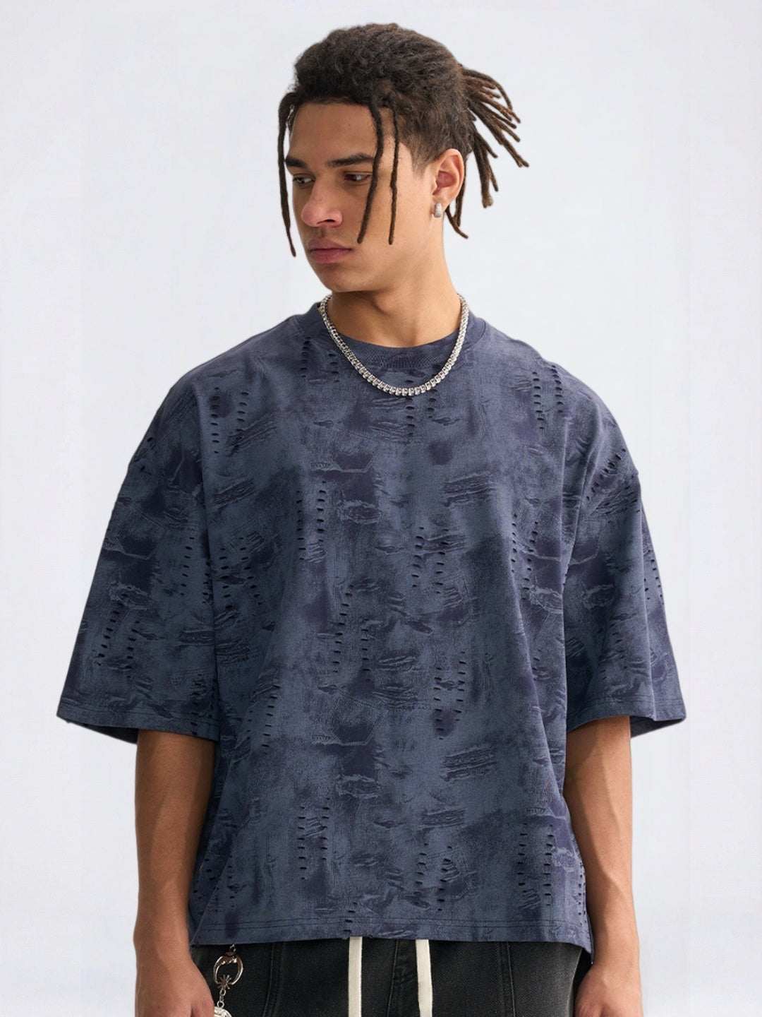 Loose-fit Cropped Denim Style T-shirts