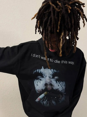 Street Hip Hop Trendy Graphic Prints Loose Personality Pullover Sweatshirt