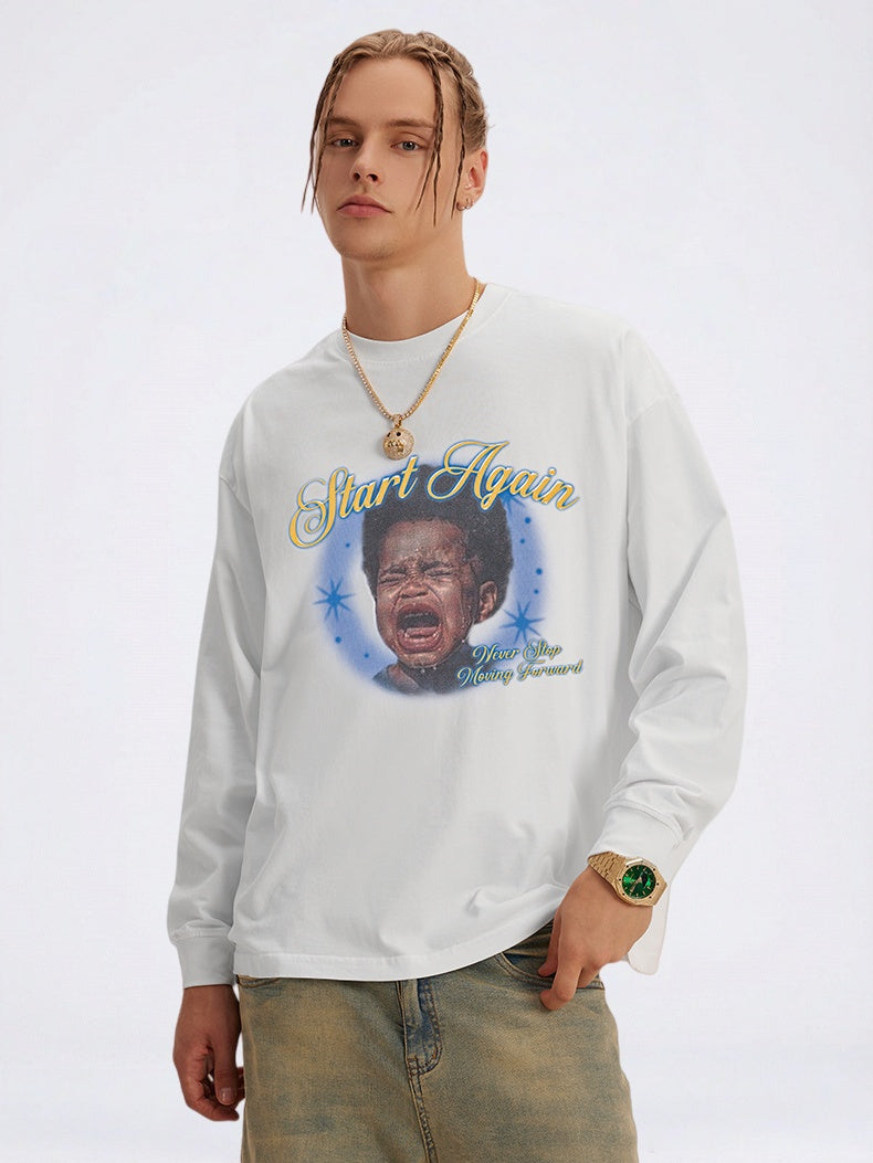 Rockband-T-Shirts mit Wasserwäsche, lockerer Passform