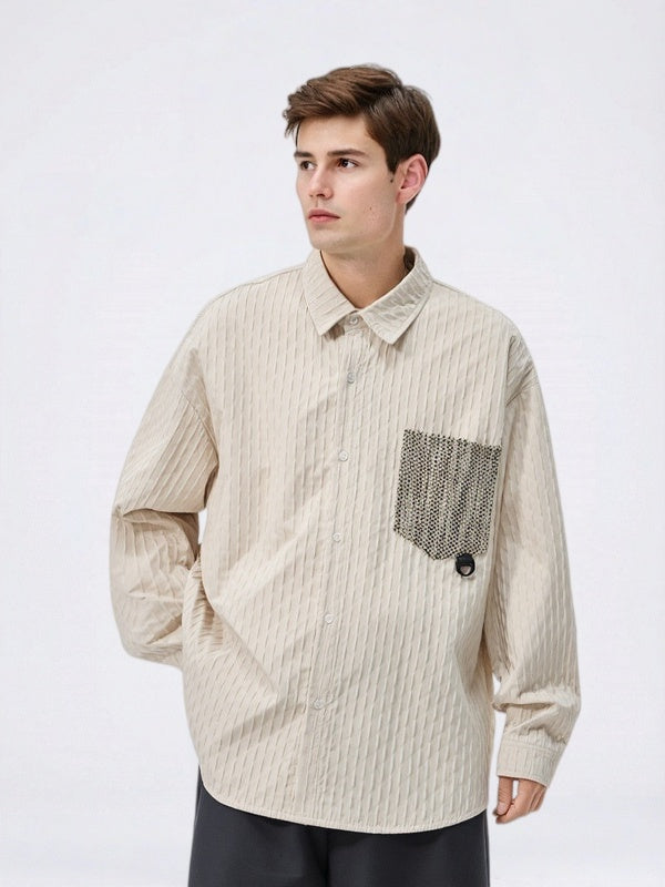 Color-blocked Pocket Shirts