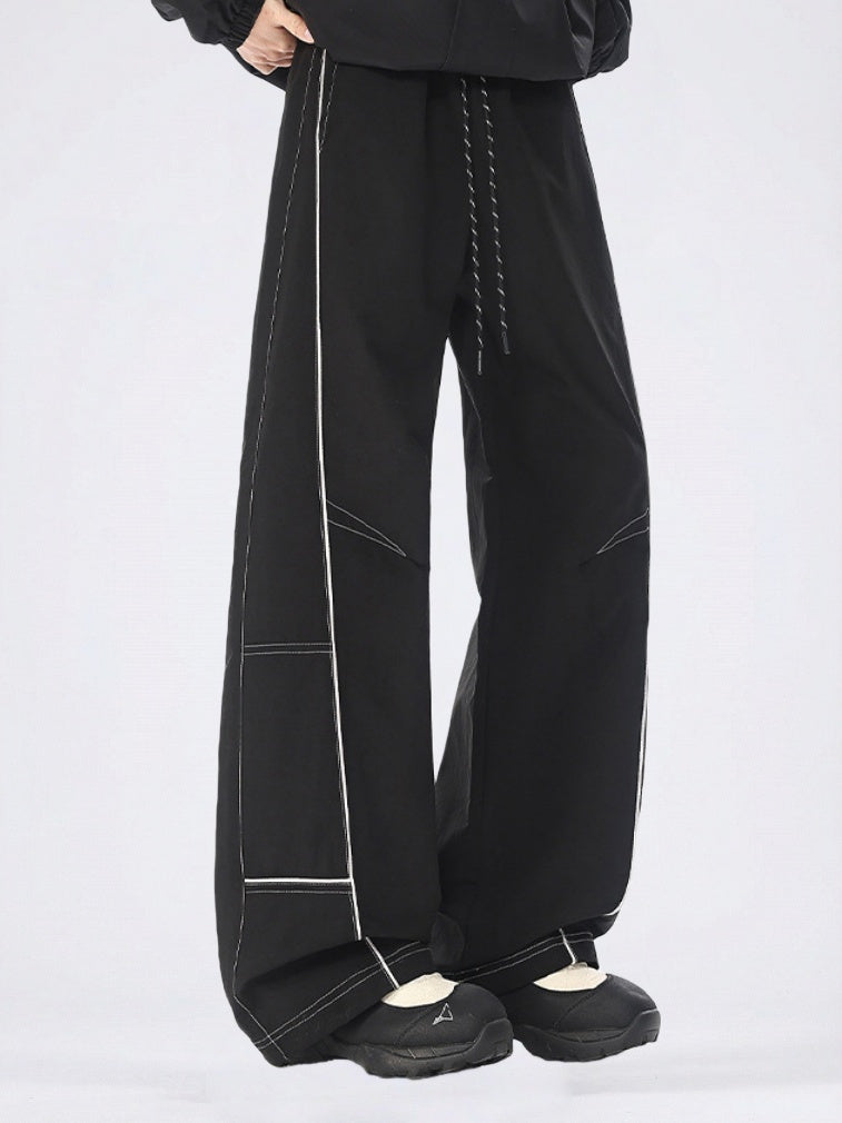 Pantalon cargo coupe droite à blocs de couleurs pour l'extérieur