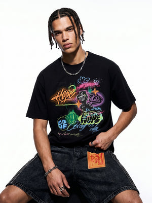Graffiti Printed Loose-fit T-shirts