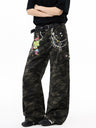 Retro Printed Camouflage Cargo Trousers
