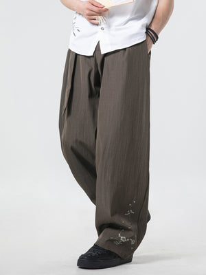 Retro Old Money Style Loose-fit Pants