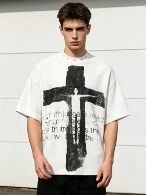 Columbia Cross Portrait Letter Printed T-shirt