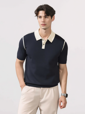 Old Money Style Line Stereo Slim-fit Polo Shirts