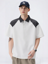 Retro Color-blocked Loose-fit Polo Shirt
