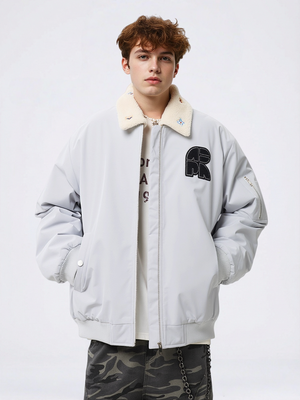 Lapel Embroidery Black Flight Jackets