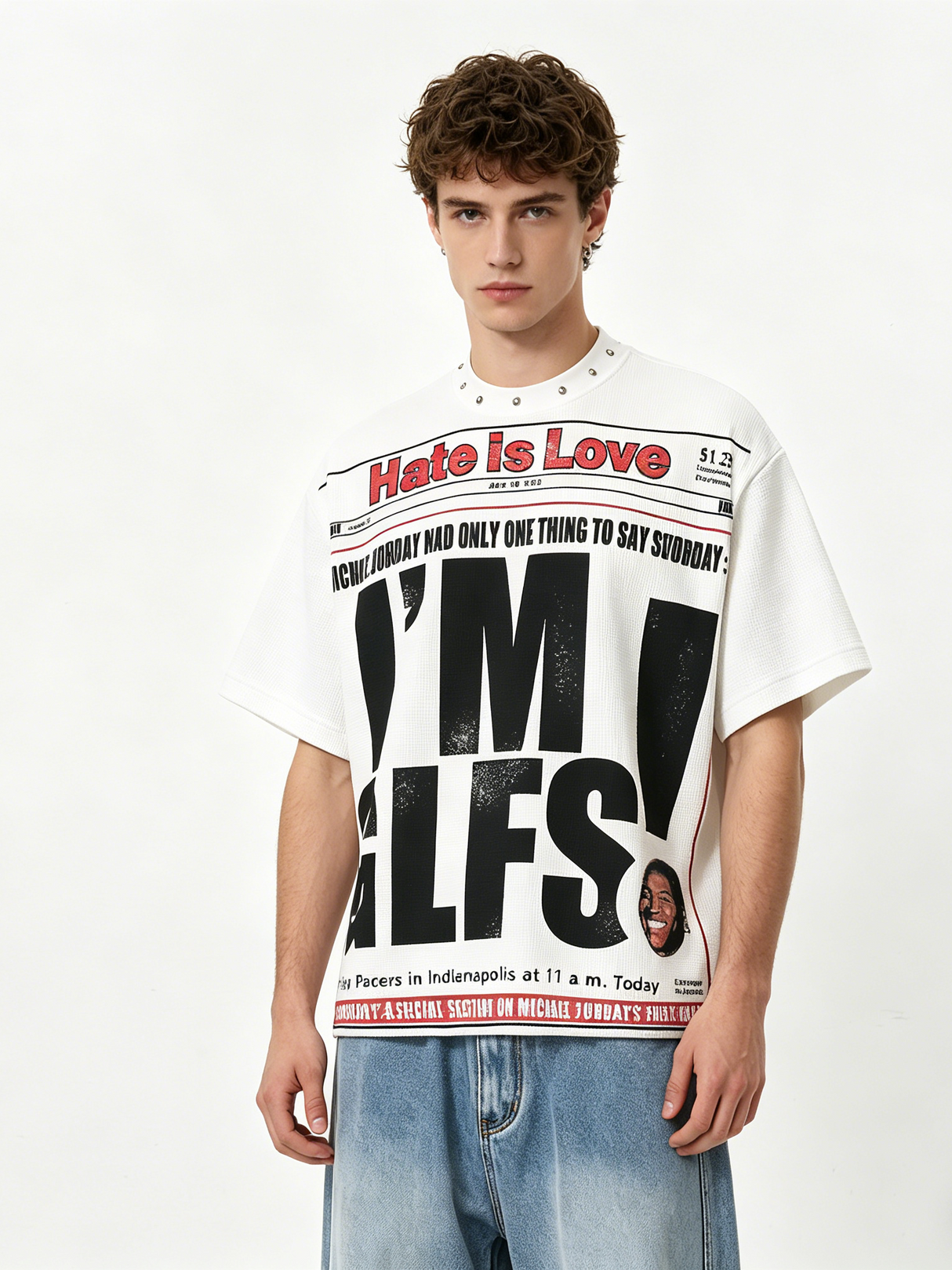 Studs Dark Ins Slogan Printed T-shirts
