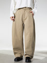 3D Pleats Pure Cotton Loose-fit Straight-fit Pants