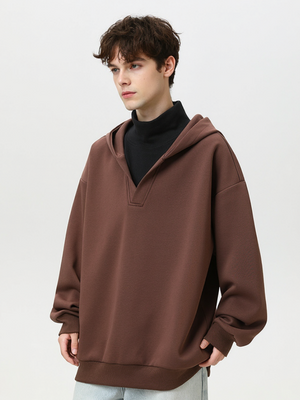 Fake Two Pieces Turtleneck American Loose Hoodies