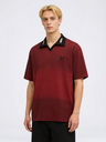 Notch-Collar Embroidery Gradient Polo Shirts