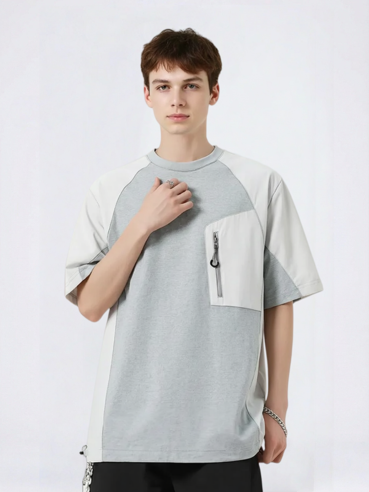Color-blocked Patchwork Breathable Loose-fit T-shirts