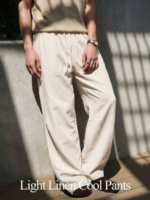 Flax Loose-fit Slimming Straight-fit Pants