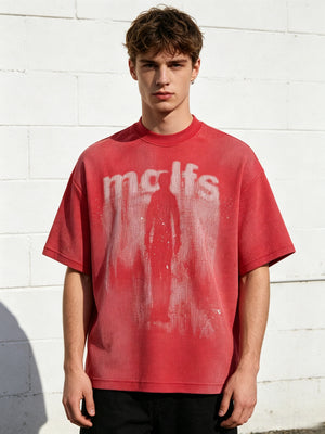 Retro Washed Illusory Silhouette BF Loose-fit T-shirt