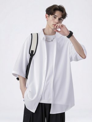 Cooling Sensation Loose-fit Dropped Shoulders Shirts