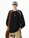 Contrasting Colors Deconstruction Splicing Crew Neck Sweatshirt