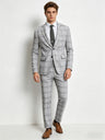 Plaid Slim-fit Business Suit 2-piece Sets Set