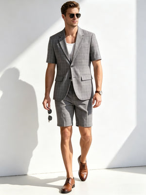 Light Business Leisure Plaid Suit Set 2-piece Sets