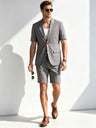 Light Business Leisure Plaid Suit Set 2-piece Sets