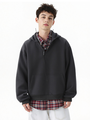 Plaid Splicing Loose Sports Hoodies