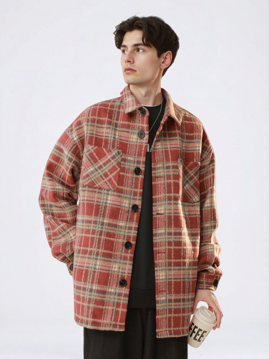 Plaid Loose-fit Shirts