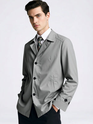 Business Wrinkle-Free Mid-Length Trench Coat