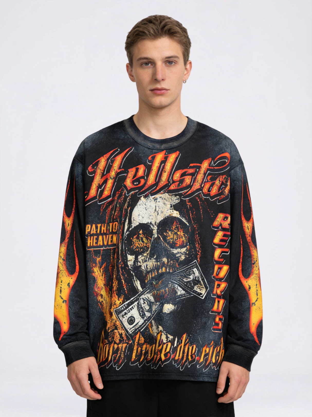 Rock Dark Flame Letter T-shirts