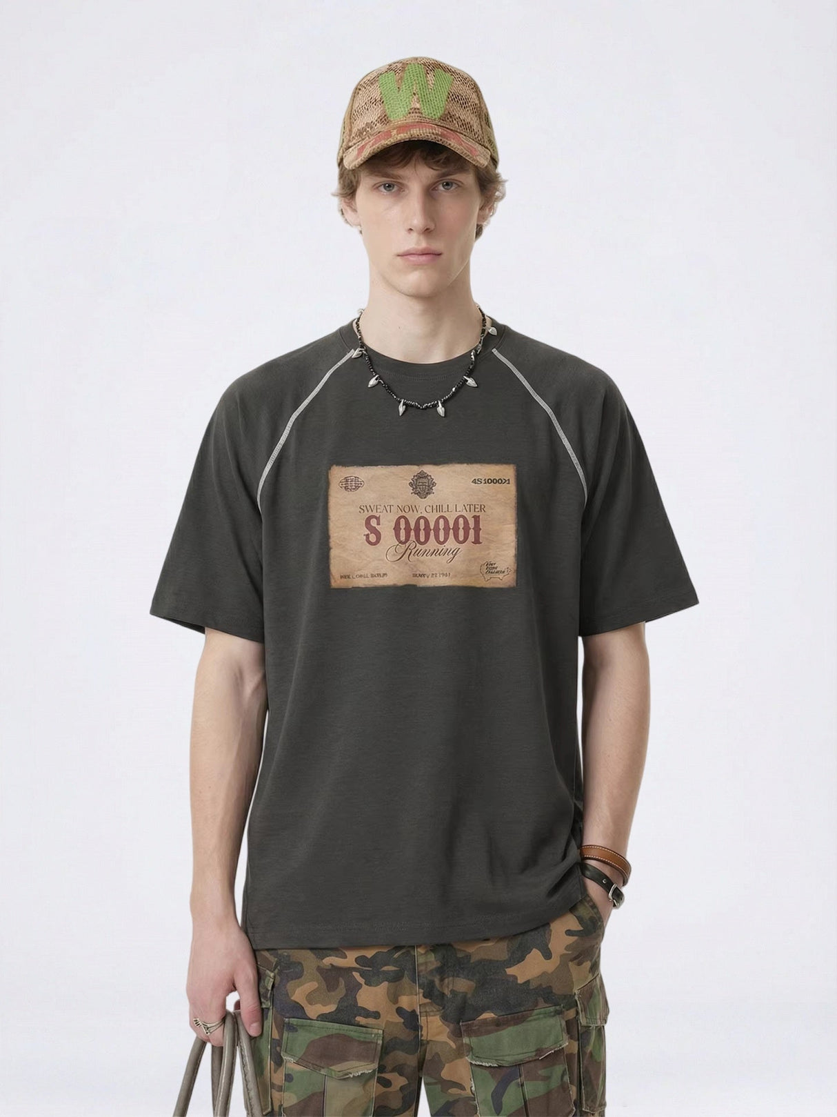 Retro Raglan Printed T-shirts