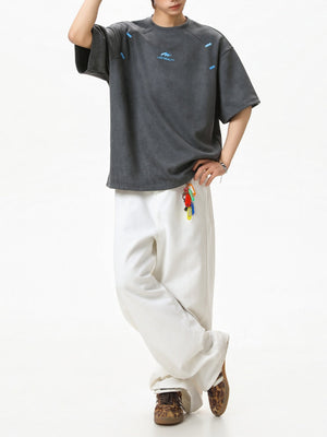 【EXPÉDITION NORMALE】T-shirts patchwork imprimés color-block