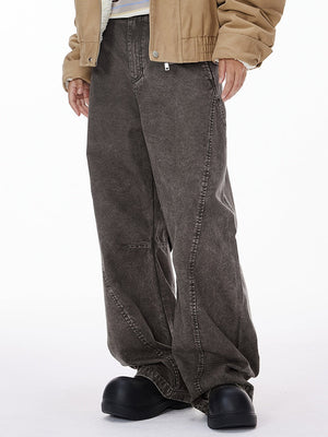 Canvas Washing Water Retro Old Deconstruction Work Casual Pants