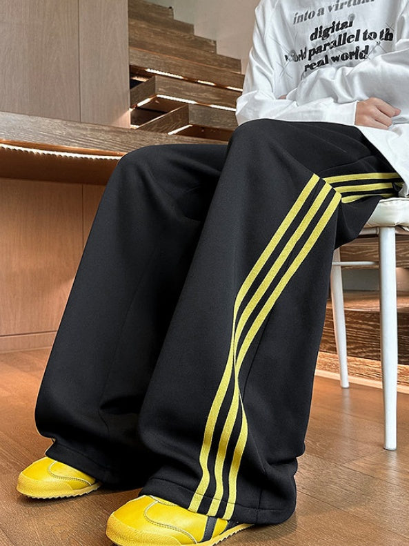 Liber Autumn Neutral wear Color matching Stripes Pants
