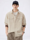 Flax Color-blocked Pattern Shirts