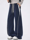 Color-blocked Geometry Scimitar Wide-leg Sweatpants
