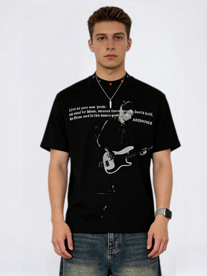 Quick-drying Rock Studs Printed T-shirt