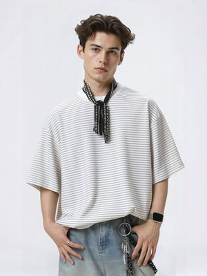 Simplicity Black And White Stripes T-shirts