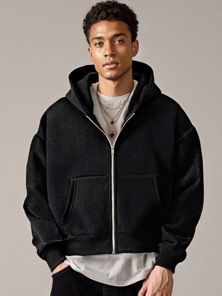 Casual Style Loose Short Style Zipper Hoodies