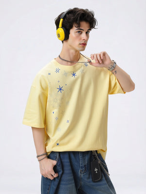 Snowflake Printed Breathable Loose-fit T-shirts