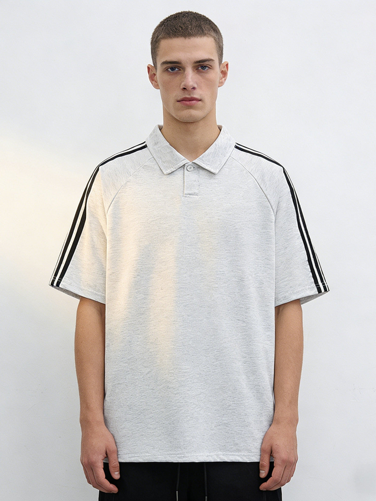 Stripes Patchwork Loose-fit POLO Shirt