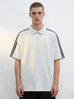 Stripes Patchwork Loose-fit POLO Shirt