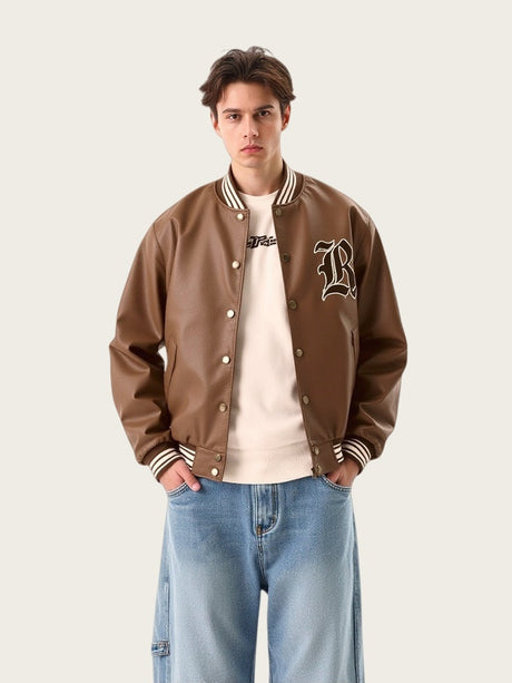 【Limited Stock Sale】Leather Baseball Uniform Jackets