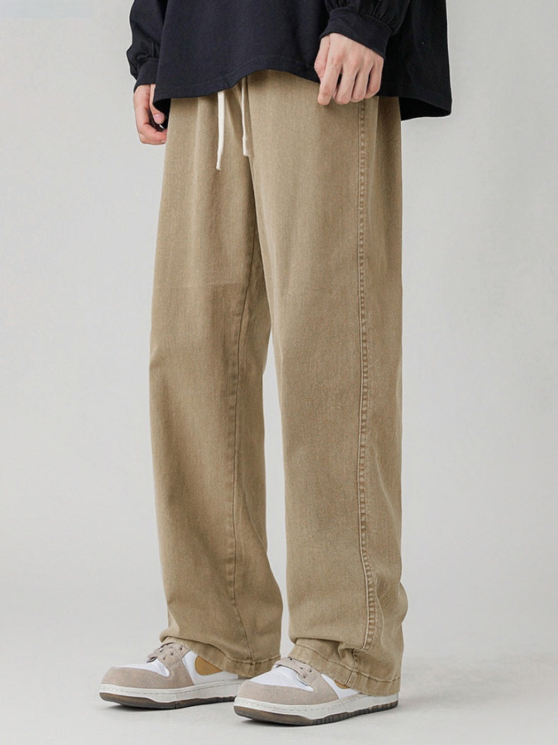 Washing Straight Wide-leg Jeans